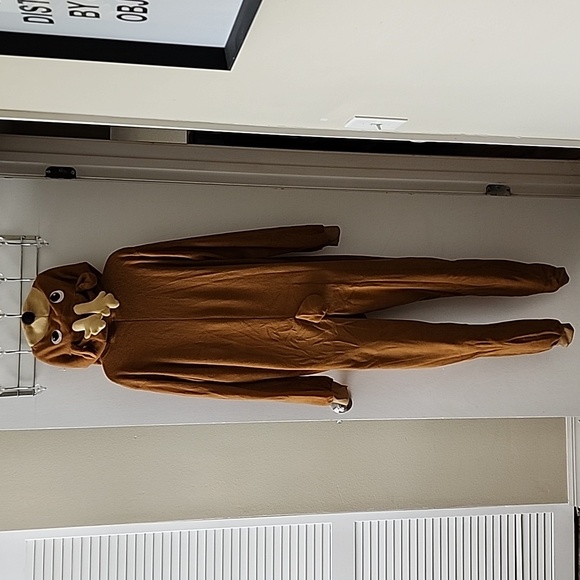 Reindeer Zipster Onesie Brown Halloween Christmas Parties Size Small/Medium - Picture 4 of 9